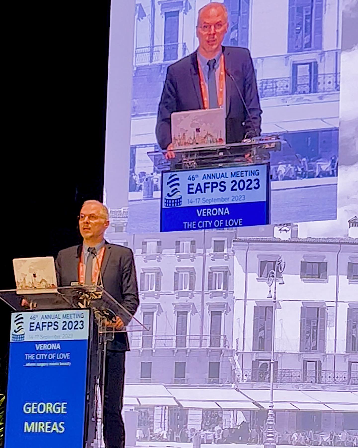 Dr George Mireas presenting lecture at the EAFPS Congress